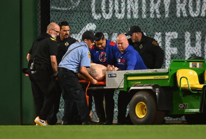 Kavan Markwood, a 20-year-old former high school and college athlete, is carted off the field at PNC Park after the fall at a Pittsburgh Pirates baseball game.