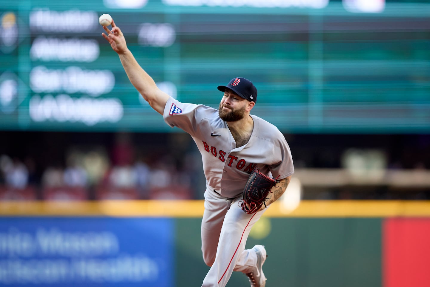 Lucas Giolito pitches against the Seattle Mariners during the first inning.